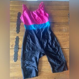 Vintage 80s The Body Co Bodysuit One Piece Aerobics Jazzercise Spandex Large L